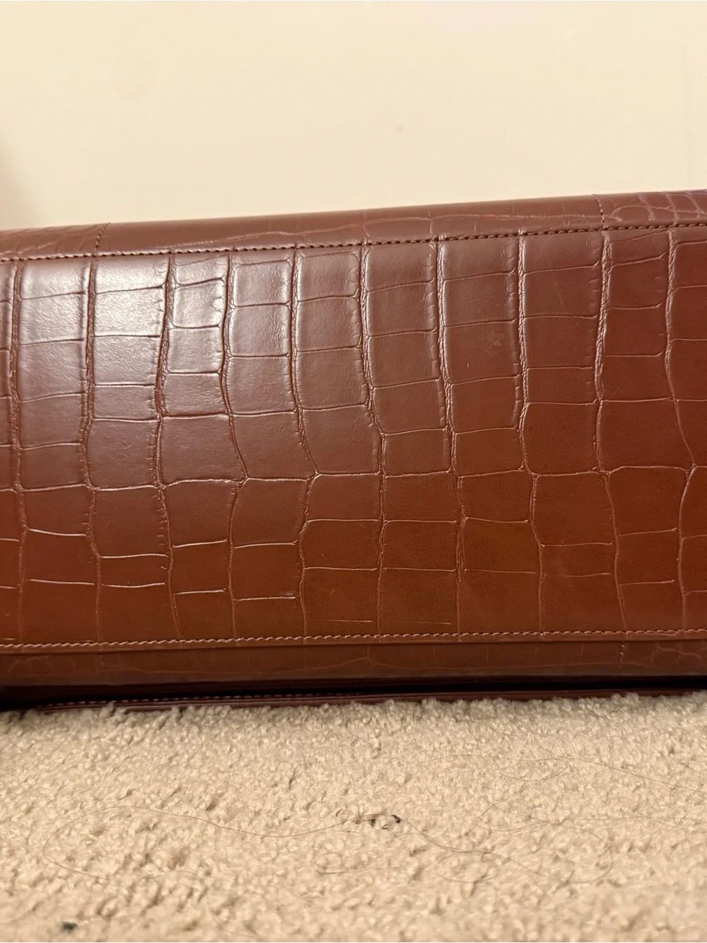 BEIS Maple Croc-Embossed Work Tote